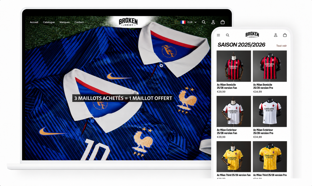 Site Broken Jersey sur ordinateur et mobile
